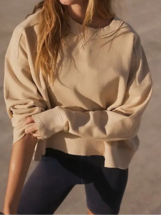 FP Movement by Free People Tops - Free People Oatmilk Relaxed Crewneck Pullover size medium